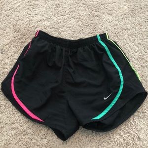 Black multicolored Nike shorts